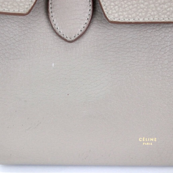 CELINE
Tie Tote Bag Leather Gray Handbag - Picture 6 of 9